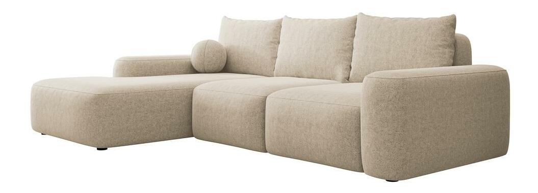 Rohová sedací souprava Carlito (L) (béžová + černá)