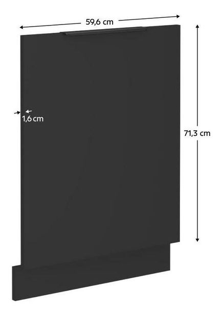 Dvířka na vestavnou myčku nádobí Sobera ZM 713x596 (černá)