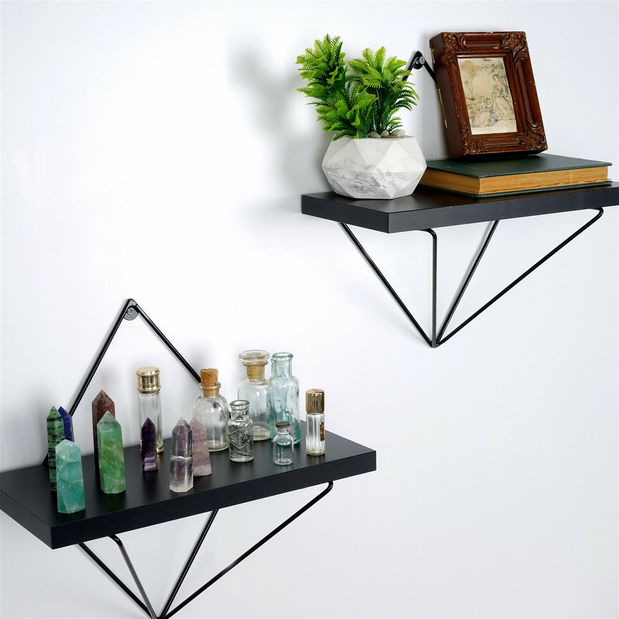 Nástěnná police We 1 (černá)