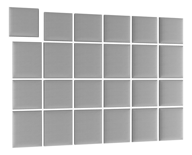Set 24 čalouněných panelů Quadra 240x180 cm (světlešedá)
