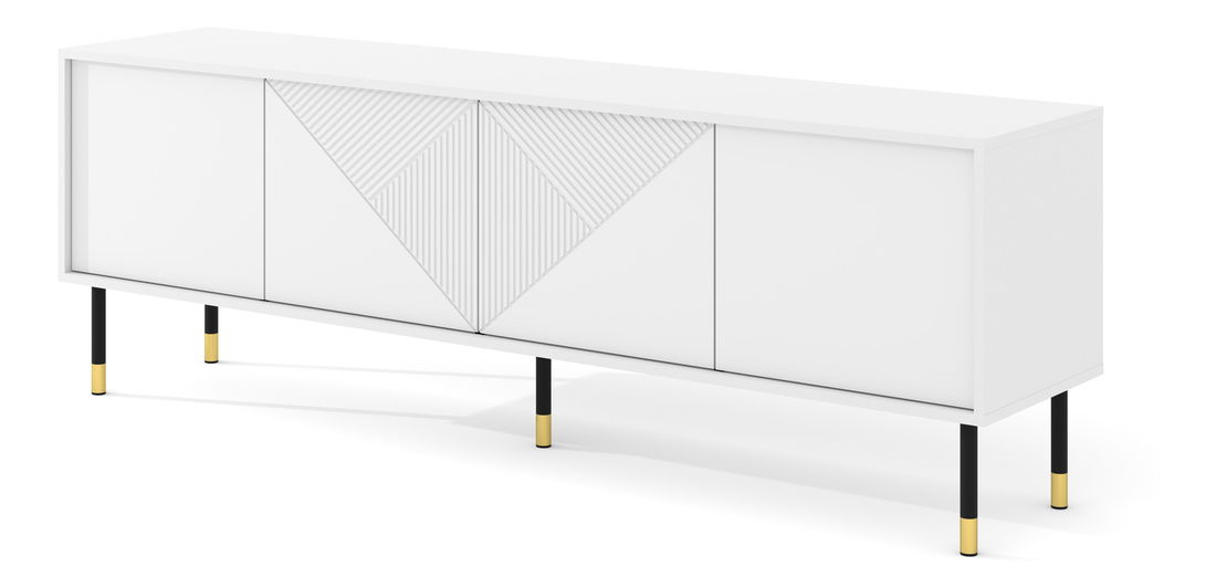 TV stolek/skříňka 4D 180 Wenty (bílá + zlatá + černá)