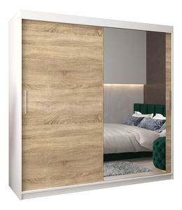 Šatní skříň 200 cm Toki 2 (Bílá matná + Dub sonoma)