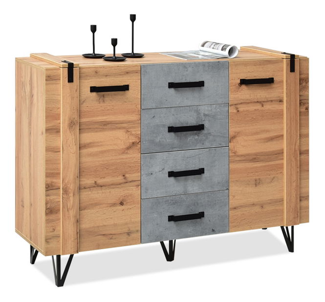 Obývací stěna Suspendera SH05 (dub + černá)