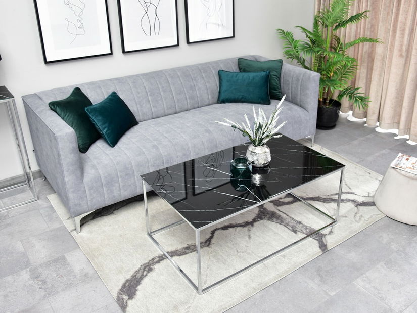 Konferenční stolek Bella Xl (černý mramor + chromová)