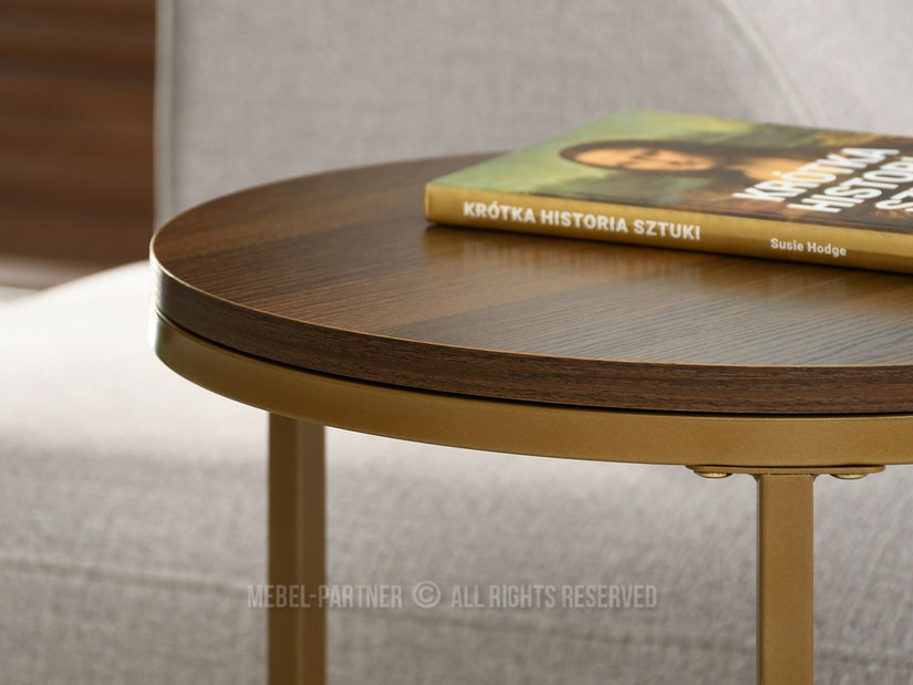 Konferenční stolek Corden (ořech + zlatá)