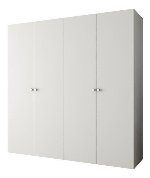 Šatní skříň 200 cm Parna 1 (bílá + stříbrná)