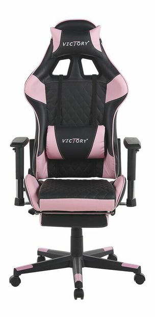 Herní křeslo Vrai (černá + růžová)