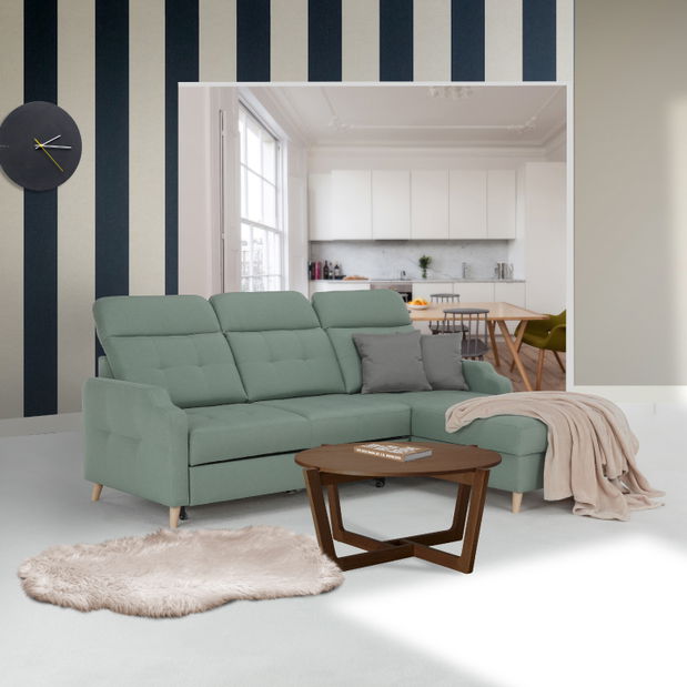 Rohová sedací souprava Bernart (mentolová) (P)