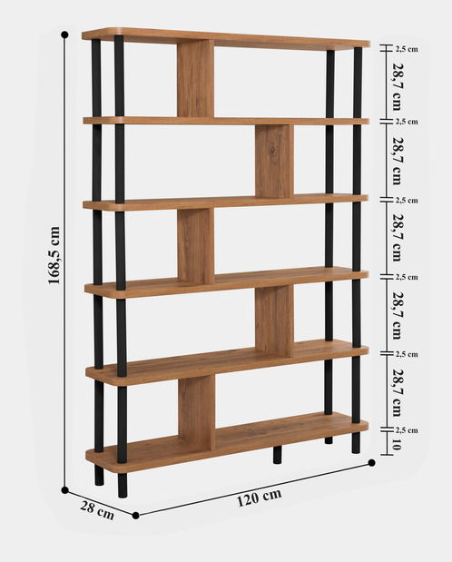 Regál Metsa (Černá + Borovice atlantic)
