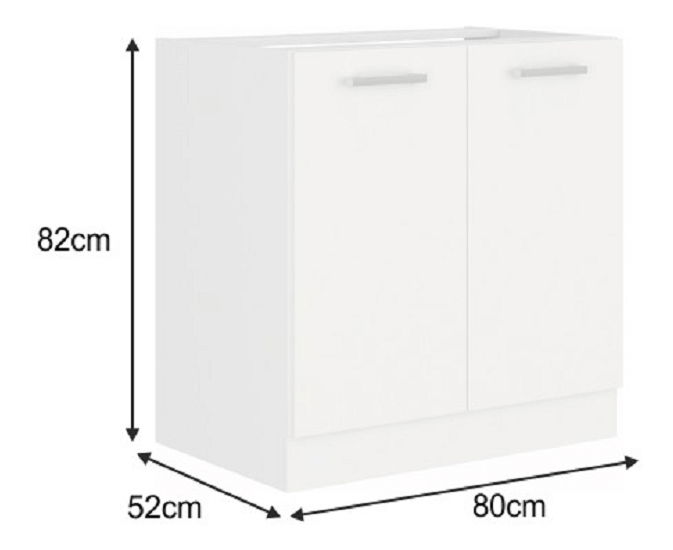 Dřezová skříňka Strolis 80 ZL 2F BB (bílá)