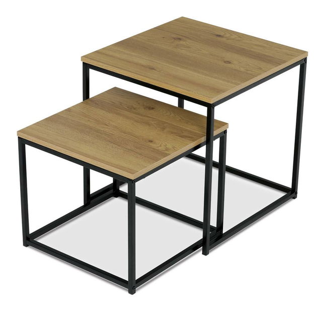 Set 2 příručních stolků Algarabias (dub divoký)