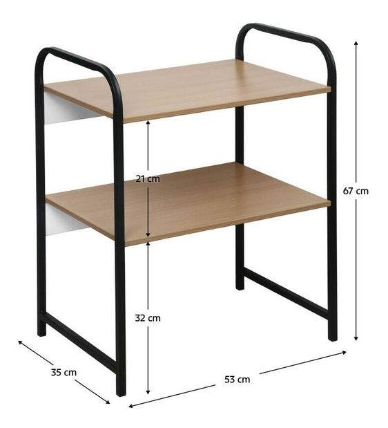 Kuchyňský regál Baleares (černá + přírodní)