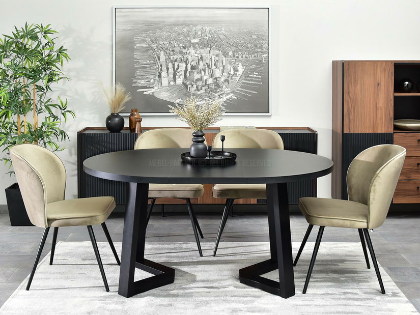 Jídelní stůl Aceptar (černá + krémová)