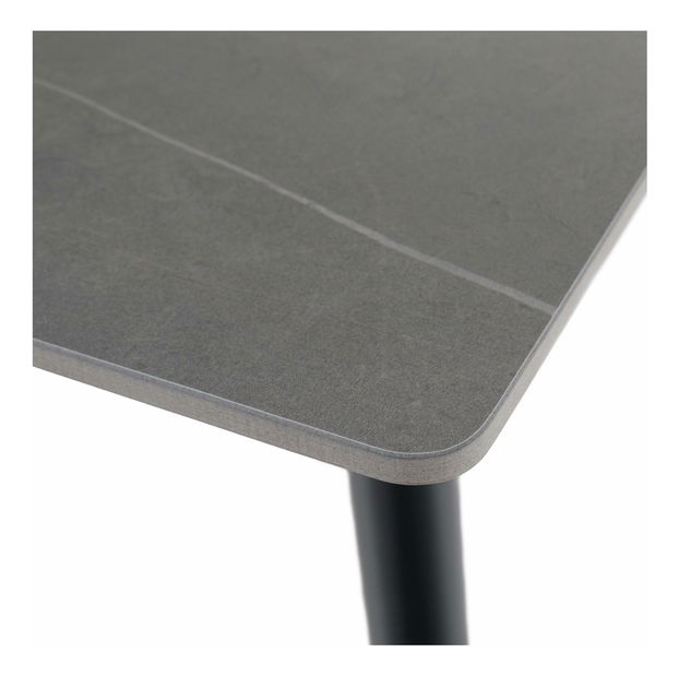 Jídelní stůl Fresia 2 (šedý mramor + černá) (pro 6 osob)