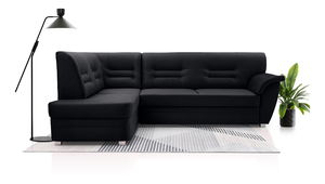 Rohová sedací souprava Janeen (černá) (L)