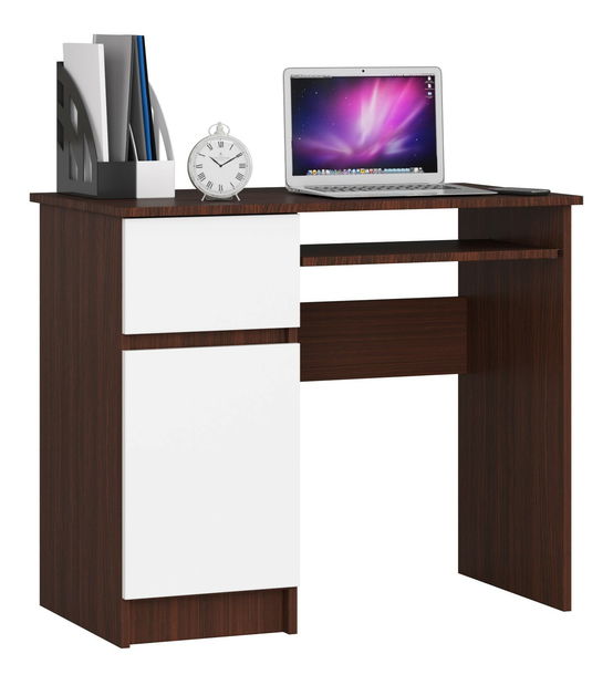 PC stolek Bhaskar (wenge + bílá) (L)