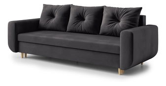 Pohovka třísedačka Maugli (šedočerná)