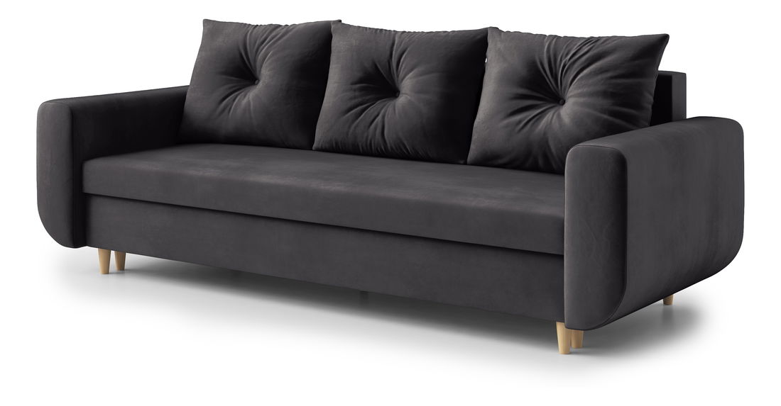 Pohovka třísedačka Maugli (šedočerná)