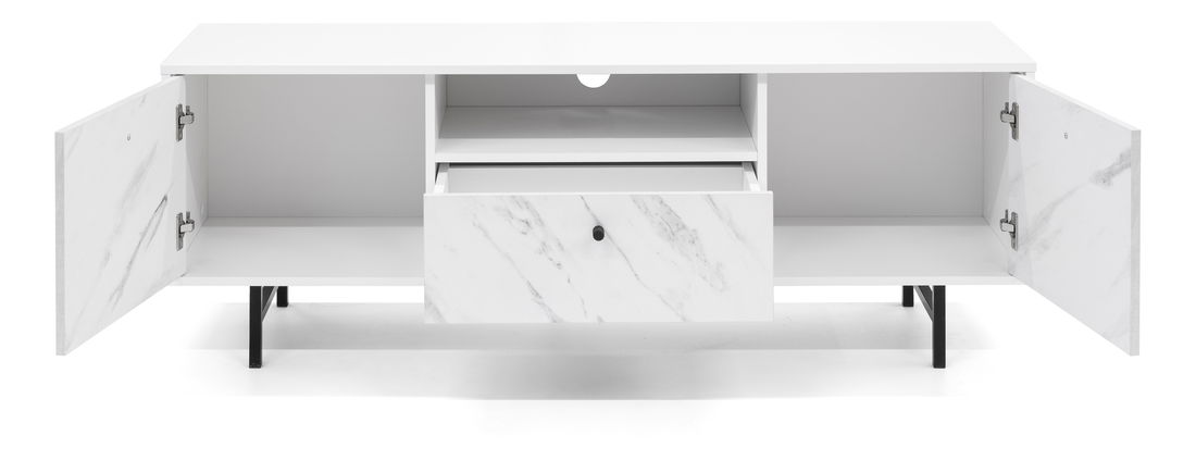 Tv stolek Verona RTV (bílá + bílý mramor)