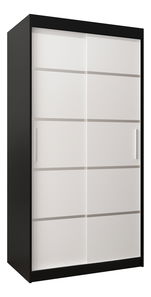 Šatní skříň 120 cm Verika 1 120 (černá + bílá)