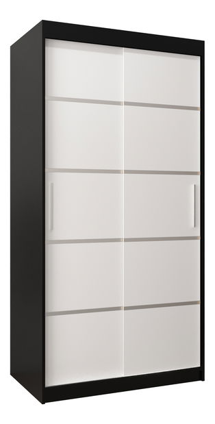 Šatní skříň 100 cm Verika 1 100 (černá + bílá)