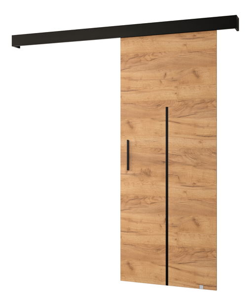 Posuvné dveře 90 cm Sharlene X (craft zlatý + černá matná + černá)
