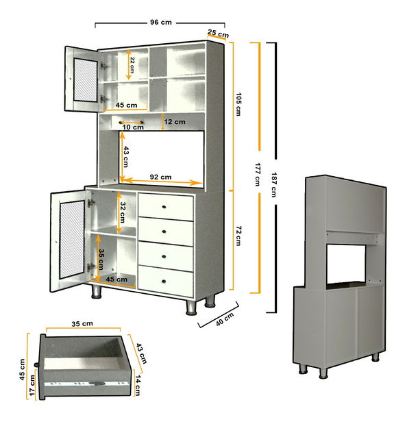 Příborník Grandene (bílá)