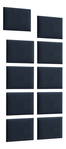 Set 10 čalouněných panelů Quadra 100x200 cm (tmavěmodrá)