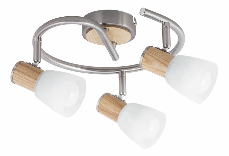 Bodové svítidlo Gavin 6488 (saténová chromová + buk)