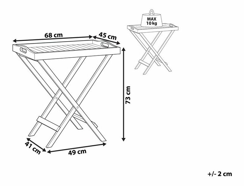 Zahradní stolek Jakarta (světlé dřevo)