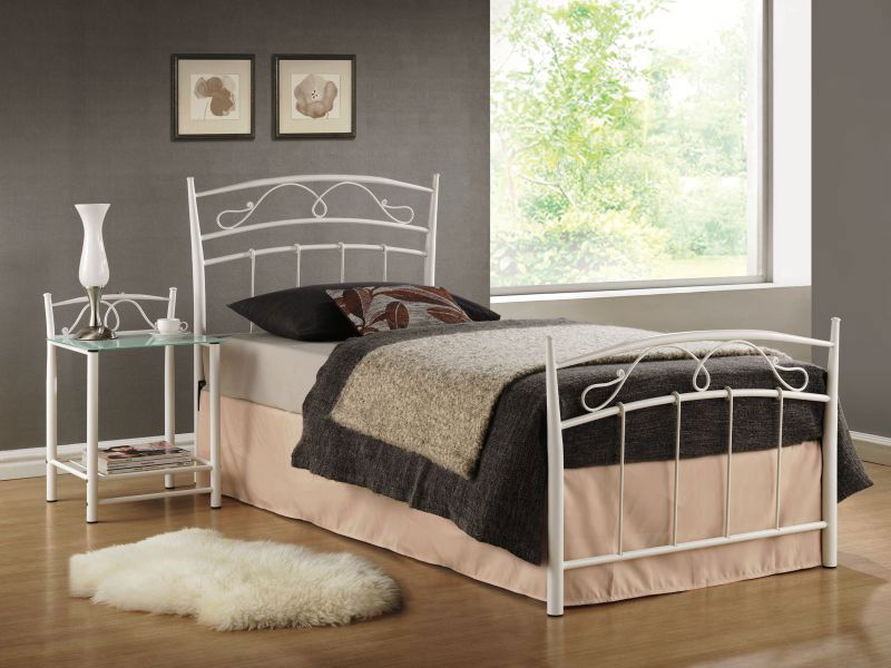 Jednolůžková postel 90 cm Shawn (bílá) (s roštem)