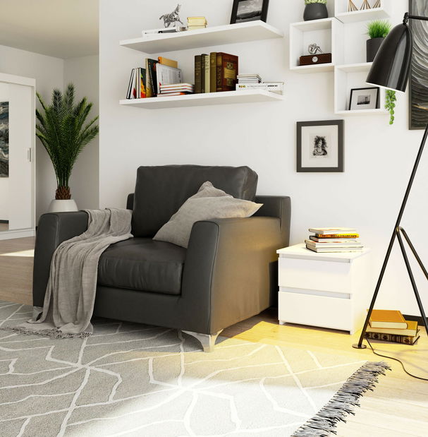 Noční stolek Cleania CL2 (bílá)