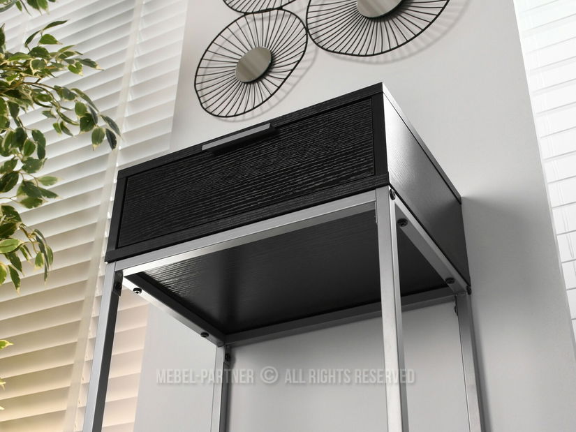 Konzolový stolek Norma S (černé dřevo + chromová matný)