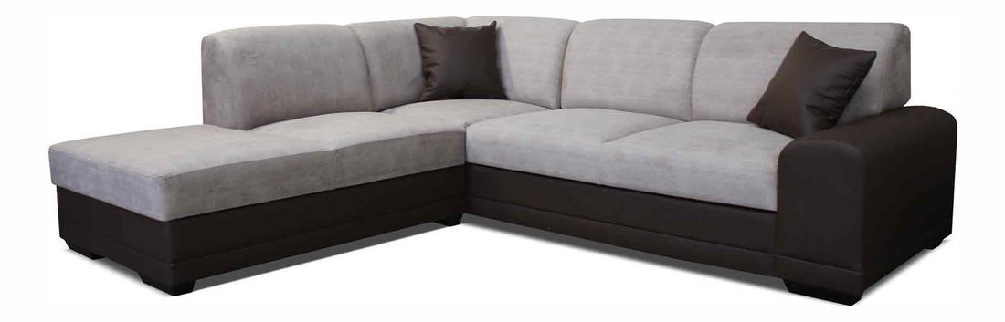 Rohová sedací souprava Laon (svetlě hnědá + hnědá) (L)