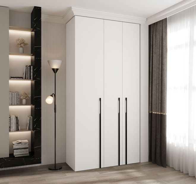 Šatní skříň 120 cm Carmela 40-3 (bílá + černá)