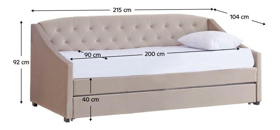 Rozkládací postel 90 cm Asesorar (hnědošedá)
