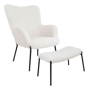 Křeslo s taburetkou Geaveta 2 (bílá)