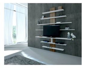 Obývací stěna Ziva 1 (bílá + ořech)