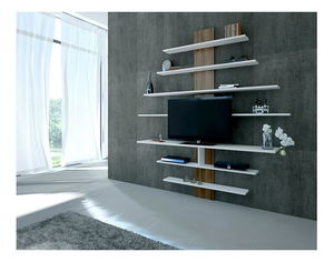 Obývací stěna Ziva 1 (bílá + ořech)