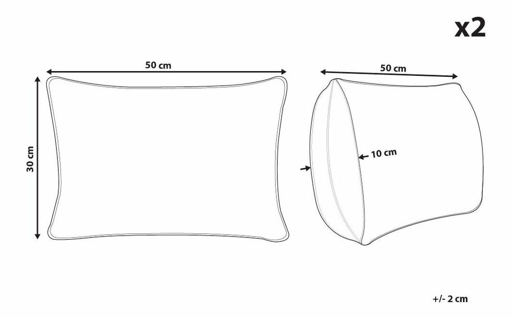 Sada 2 ozdobných polštářů 30 x 50 cm Swen (bílá + červená)