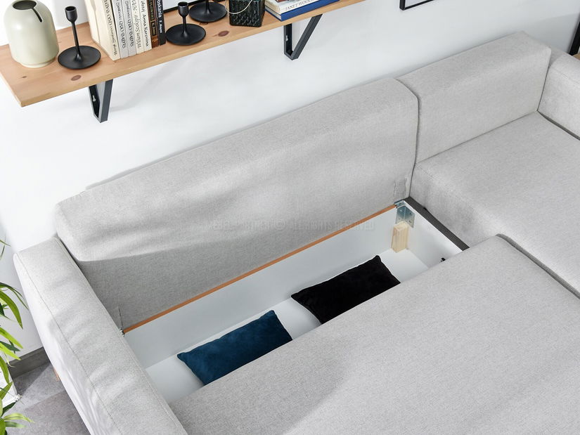 Rohová sedačka Salida (šedá + dub)