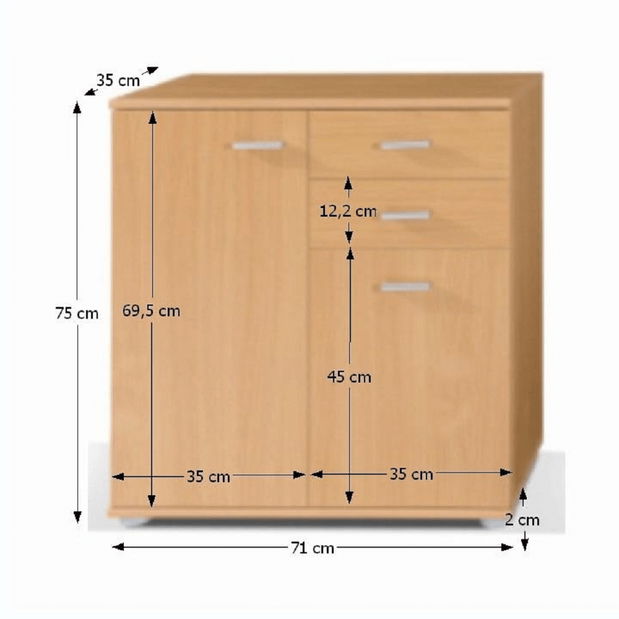 Komoda Tammy 2 2T2S (buk)