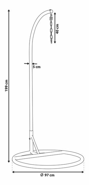Stojan na závěsné křeslo ELDEN (ocel) (černá)