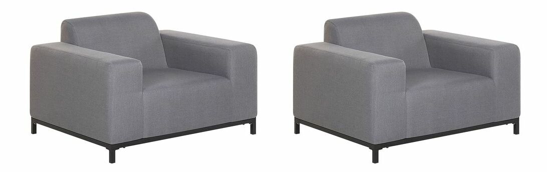 Set 2 ks. zahradních křesel RAVIOL (šedá + černá)