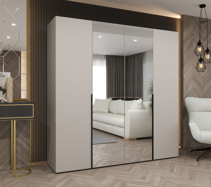 Šatní skříň 200 cm Alice 2 (kašmír + černá)