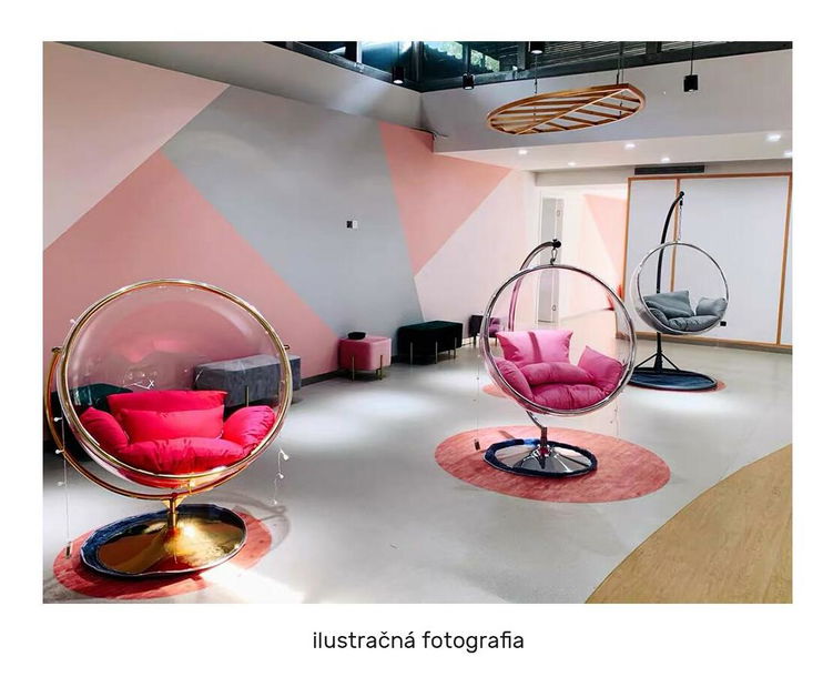 Závěsné houpací křeslo Belgica 2 (transparentní + zlatá + šedá)