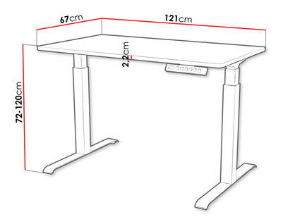 Elektrický výškově nastavitelný PC stůl Fega 121 (dub wotan + černá)
