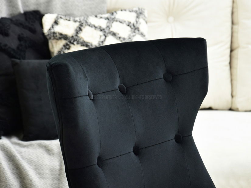 Křeslo Elza (černá + chromová)