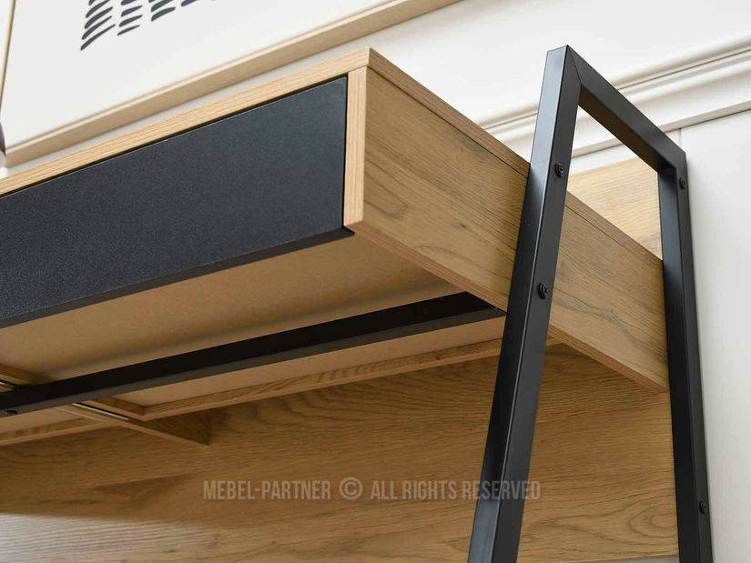 PC stolek Rigielo (dub černý + černá)