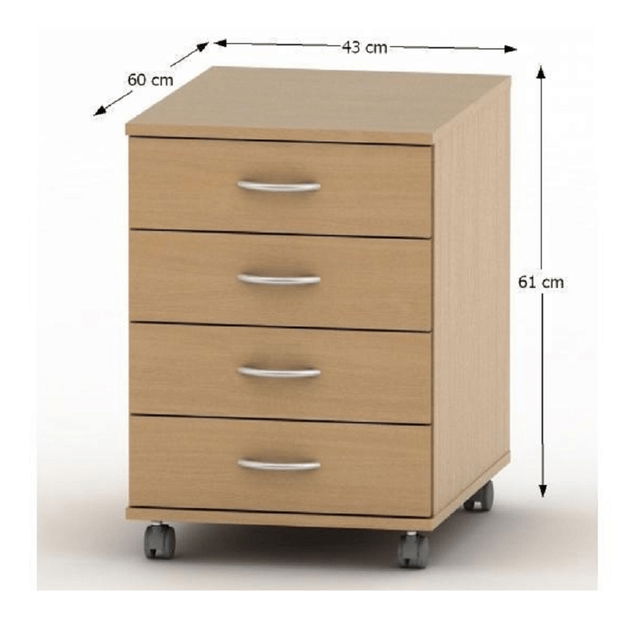 Skříňka na kolečkách Asista 2 New 015 (buk)